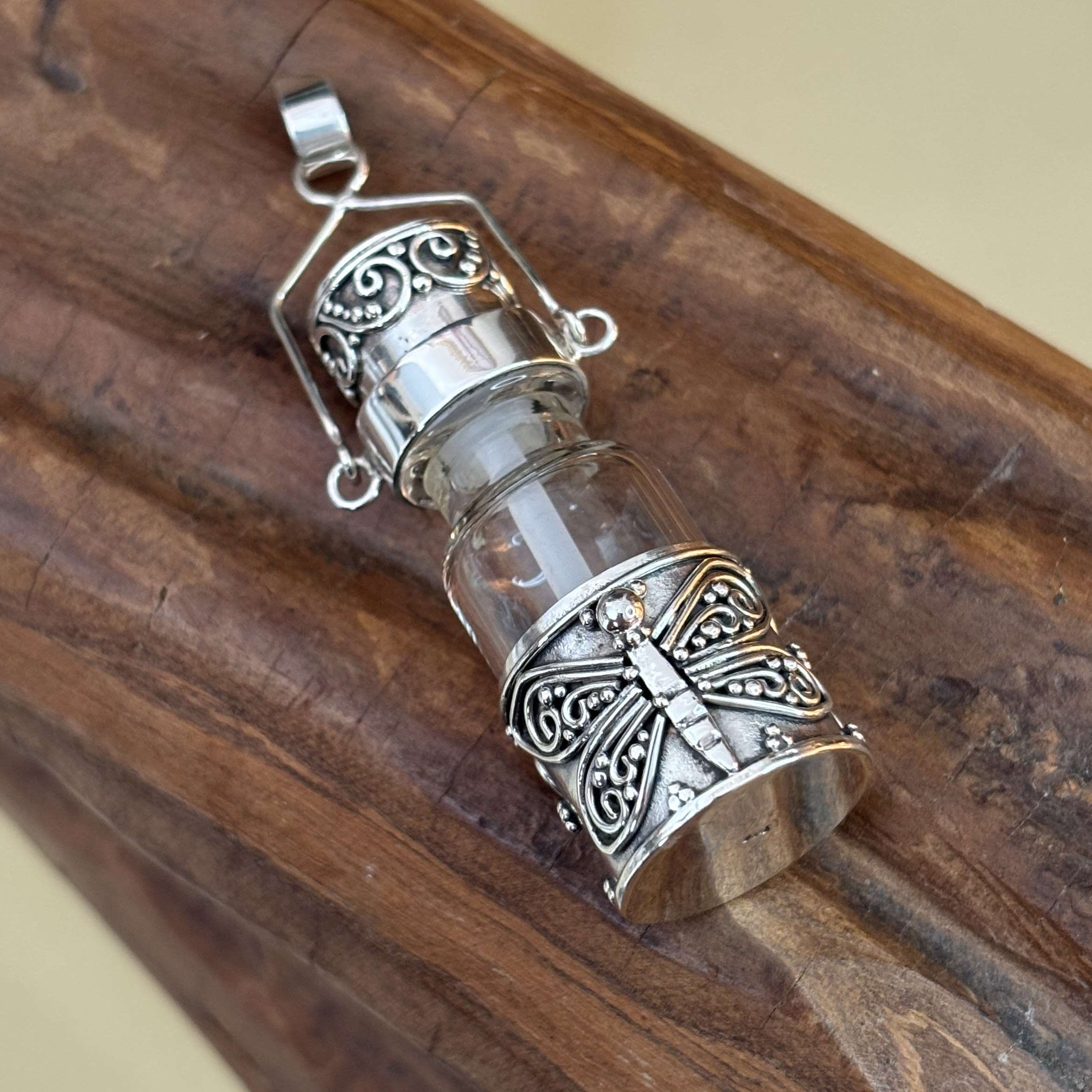 (HANDMADE 925 BALI STERLING SILVER FILIGREE BOX PENDANT)